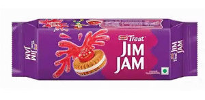 BRITANNIA TREAT JIM JAM CREAM BISCUITS JAR 23 GM